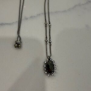 Kendra Scott Brett pendant necklace silver gunmetal